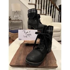 Rock & Candy Black Combat BootsWomen’s Size 7